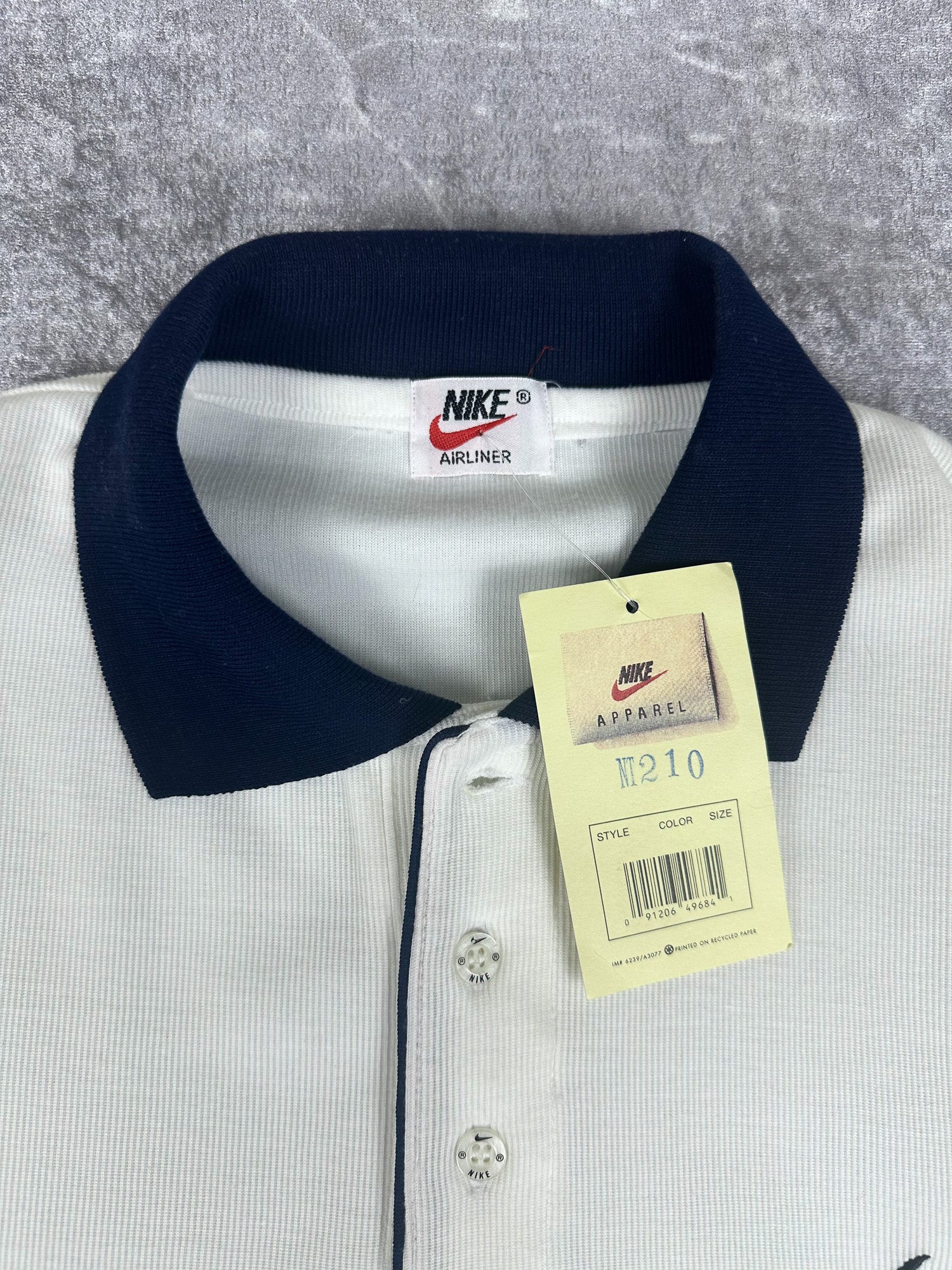 DEADSTOCK BNWT Vintage 90s Nike Airliner Apparel Embroidered Swoosh Polo Shirt (XL)