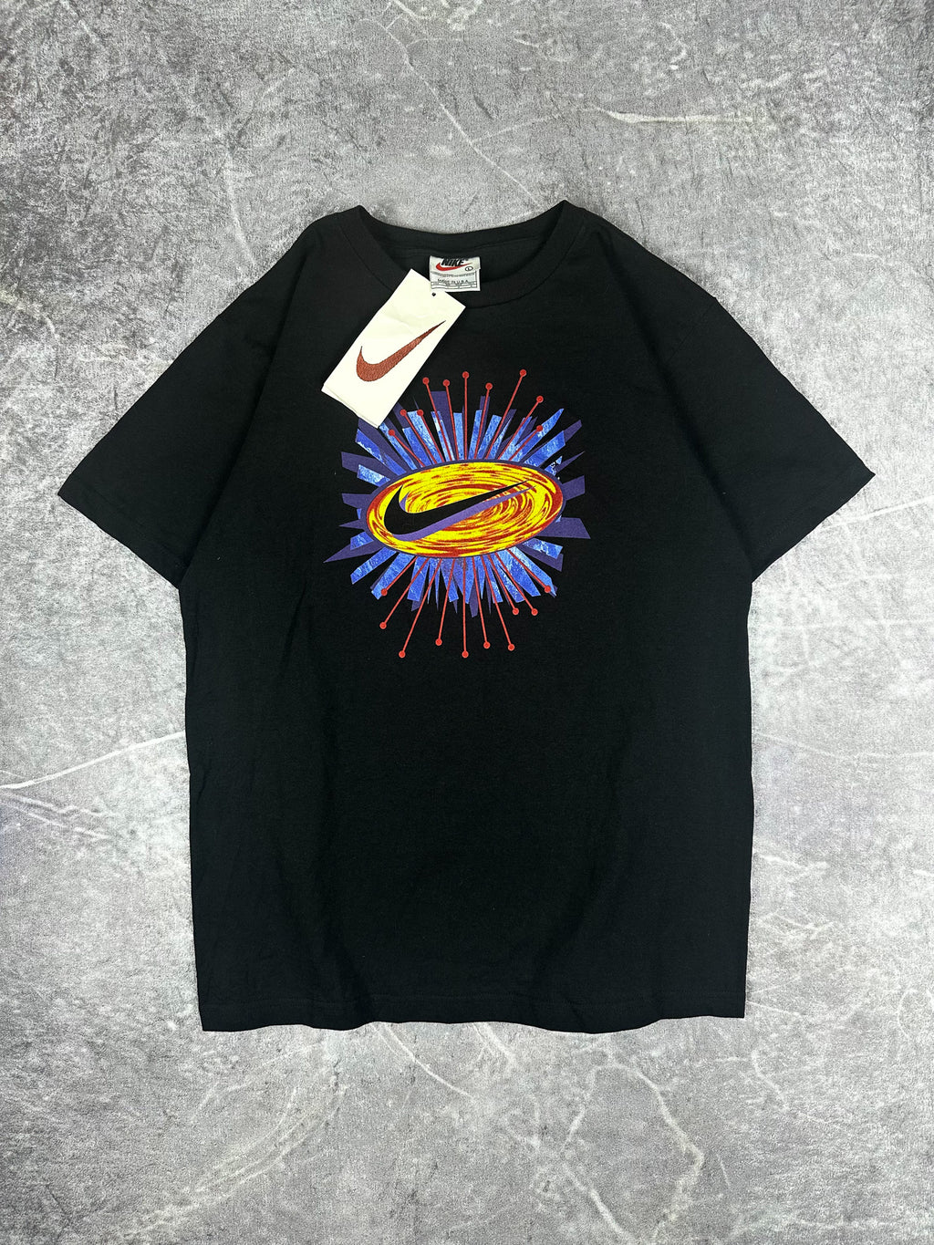 DEADSTOCK BNWT Vintage 90s Nike Bang Swoosh Big Graphic T-Shirt (S)