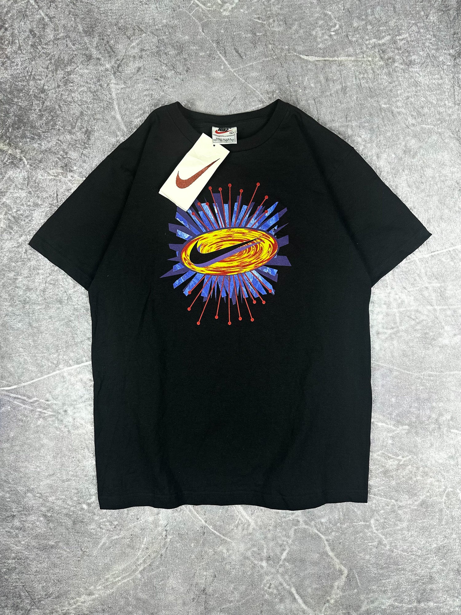 DEADSTOCK BNWT Vintage 90s Nike Bang Swoosh Big Graphic T-Shirt (S)