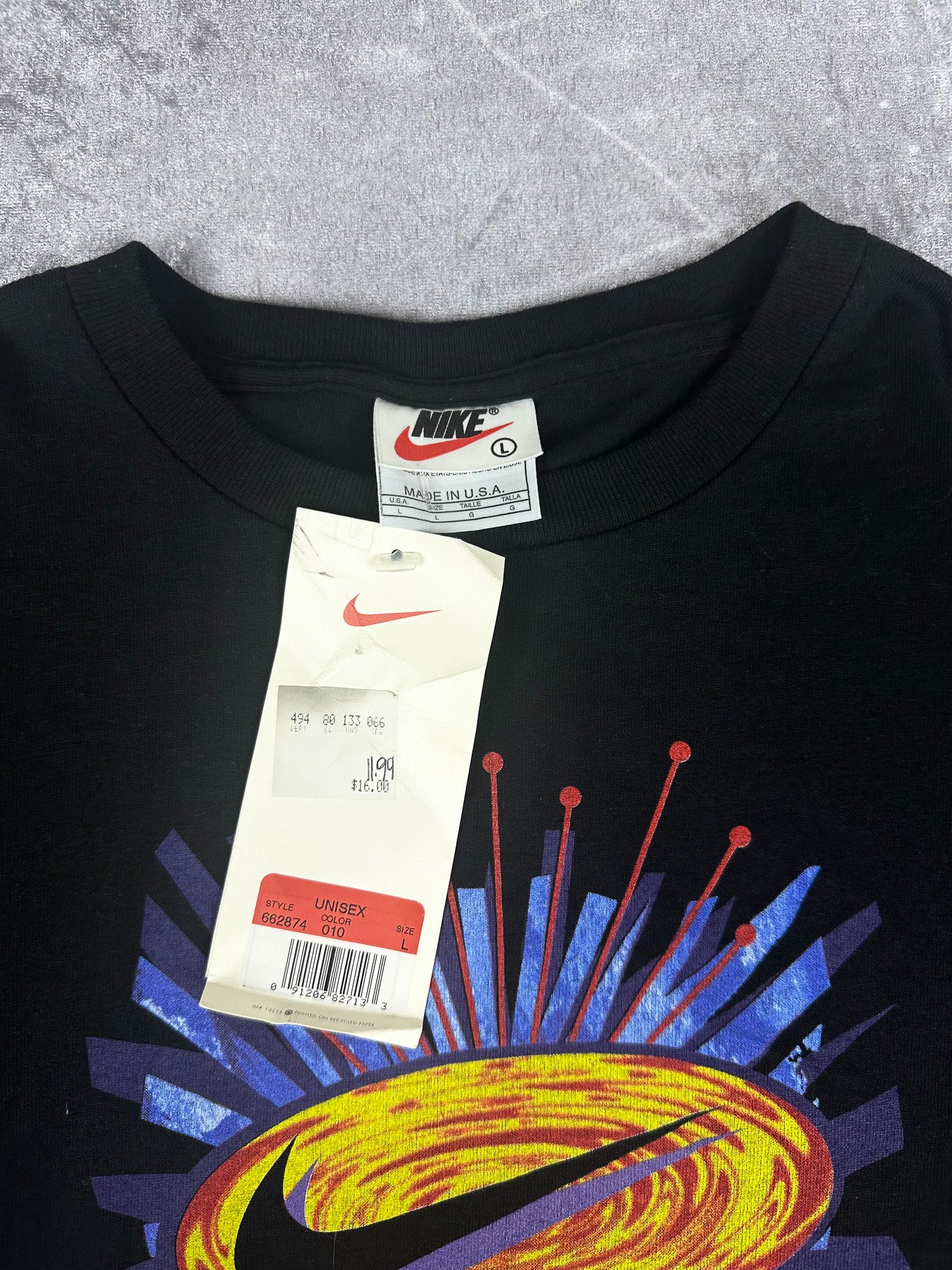DEADSTOCK BNWT Vintage 90s Nike Bang Swoosh Big Graphic T-Shirt (S)