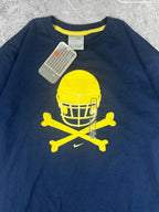 DEADSTOCK BNWT Vintage 00s Nike Air Football Gridiron Helmet Skull & Bones Mini Centre Swoosh T-Shirt (L)