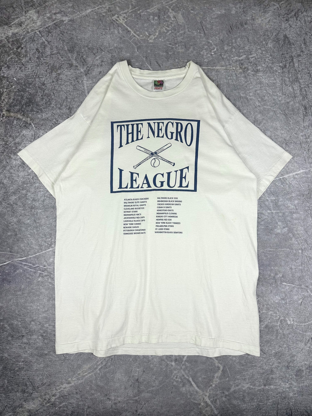 Vintage 90s The Negro League NLBM Baseball Teams Spellout Graphic T-Shirt (XL)