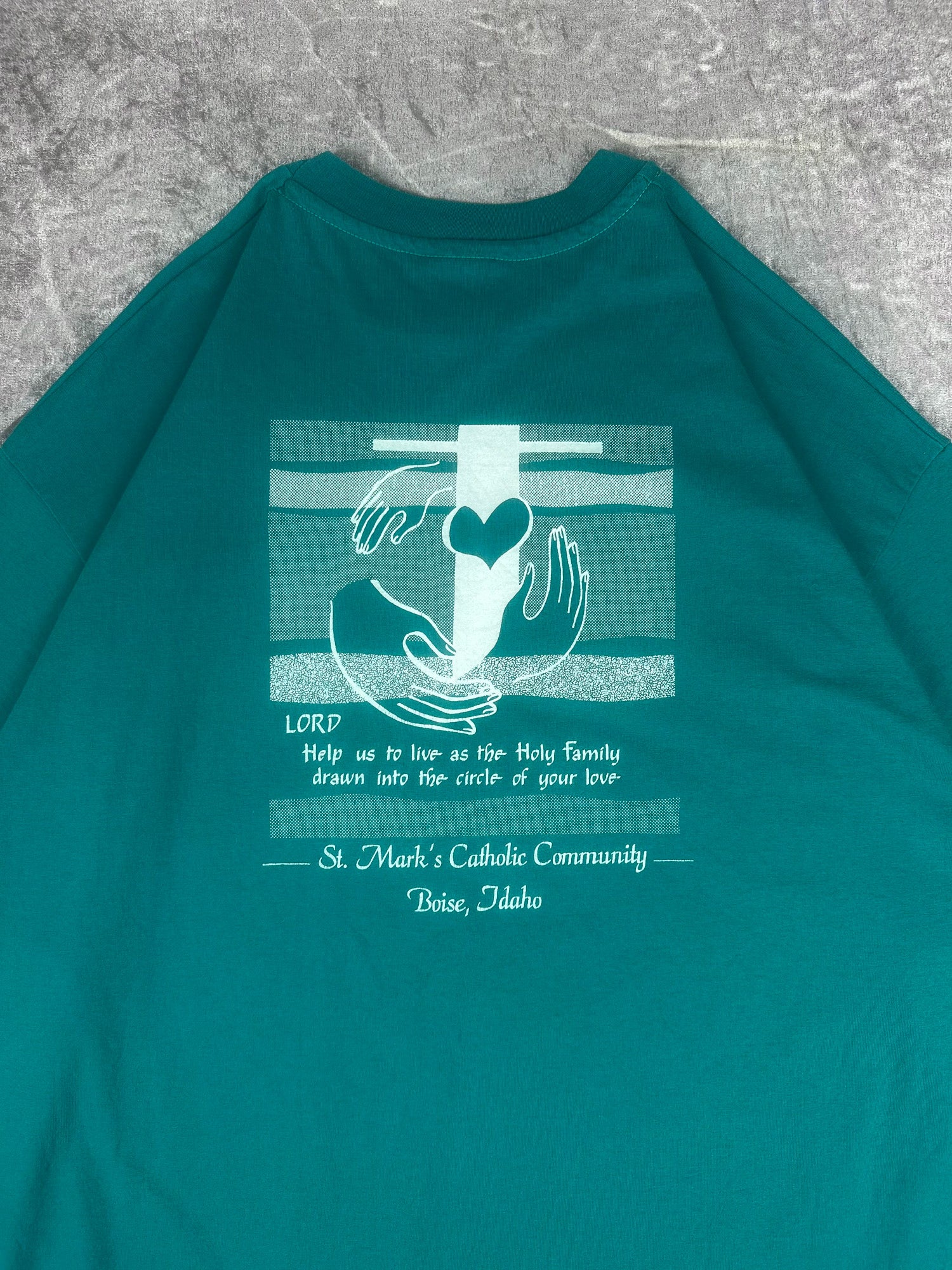 Vintage 90s St. Mark's Catholic Community Boise Idaho Called To Serve T-Shirt (2XL)