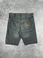 Preloved Carhartt Slim Pant Denim Upcycled Reworked Workwear Shorts (32)