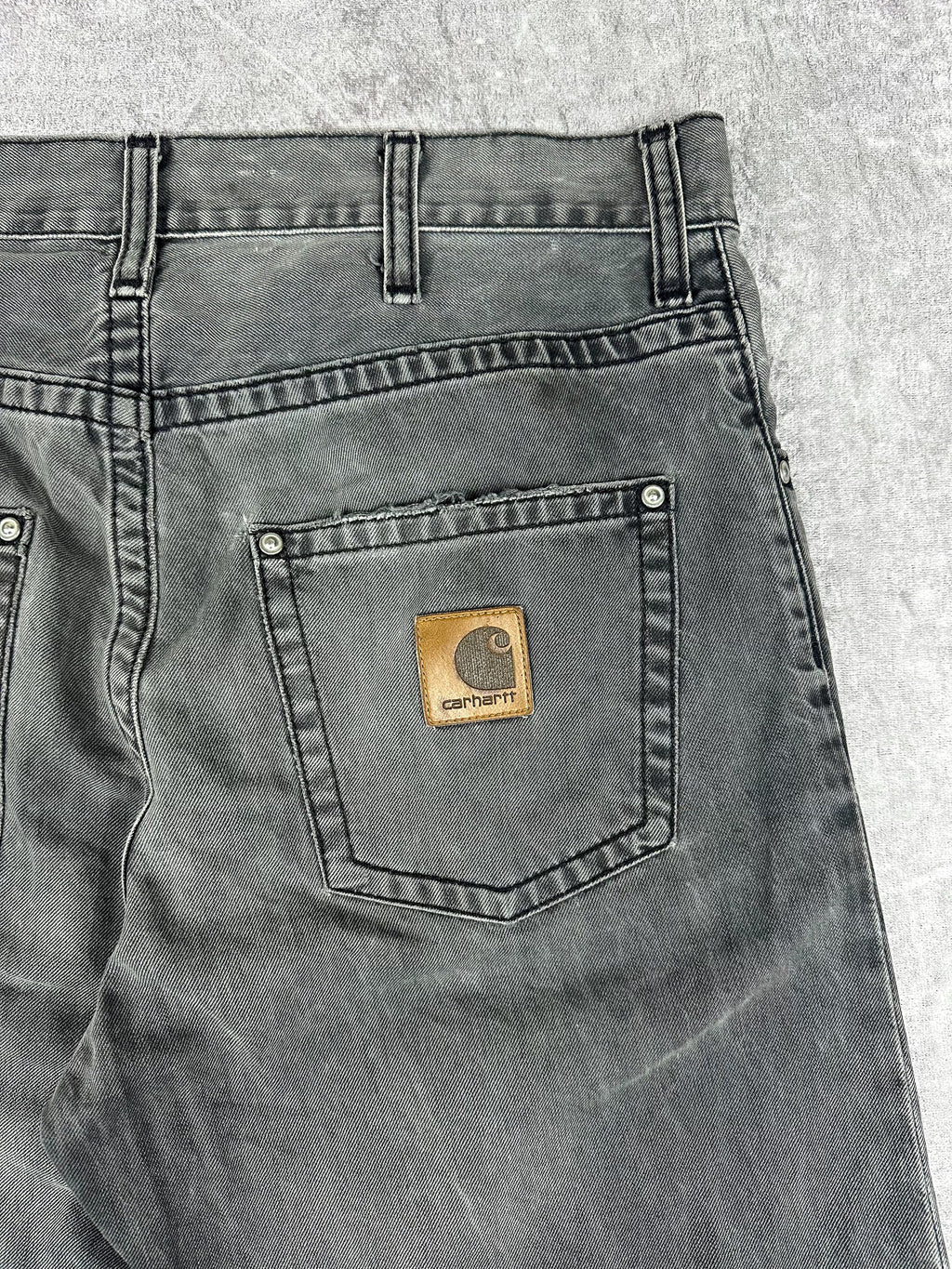 Preloved Carhartt Slim Pant Denim Upcycled Reworked Workwear Shorts (32)