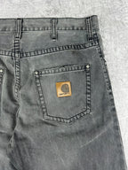 Preloved Carhartt Slim Pant Denim Upcycled Reworked Workwear Shorts (32)