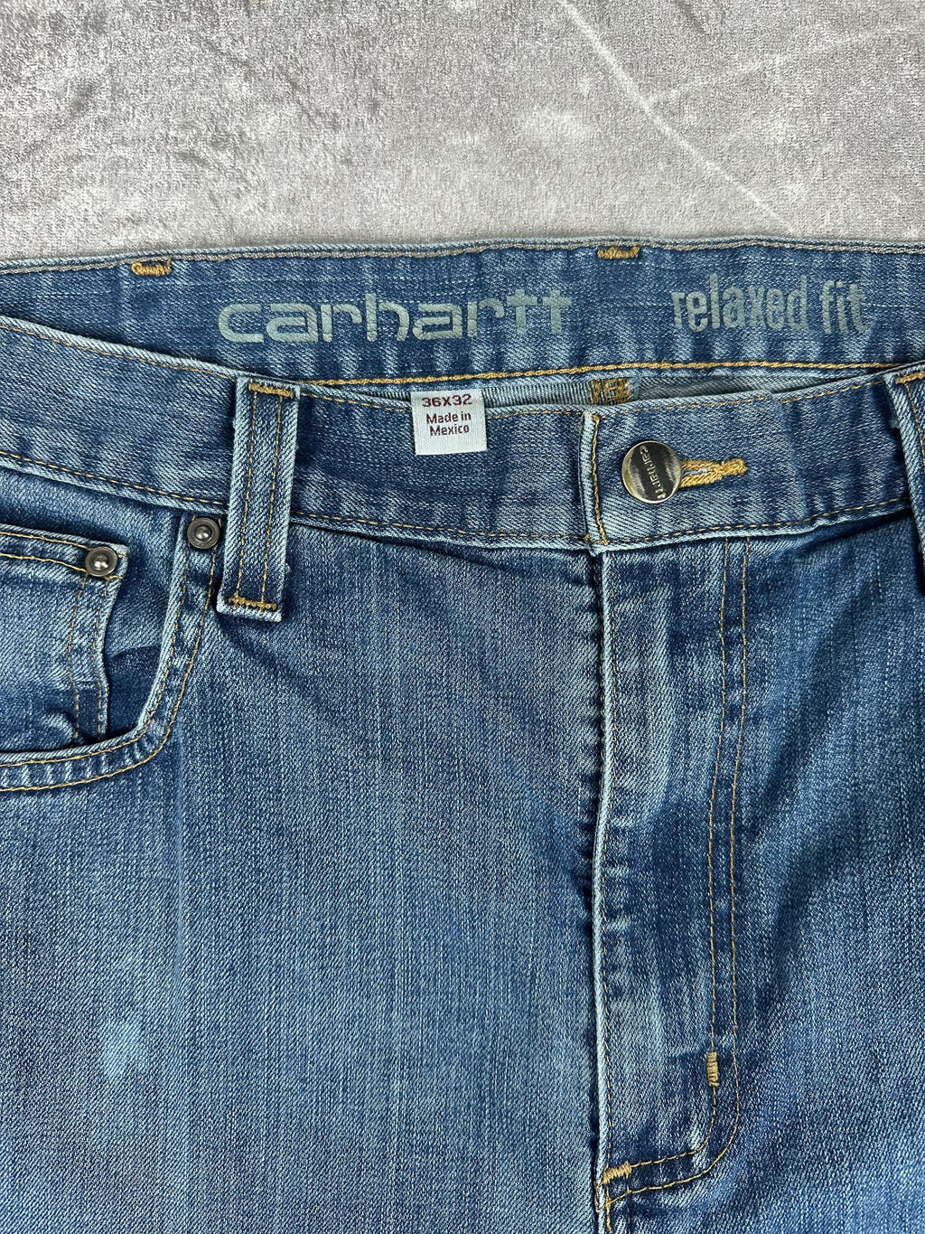 Preloved Carhartt Rugged Flex Relaxed Fit Upcycled Reworked Workwear Shorts (36)