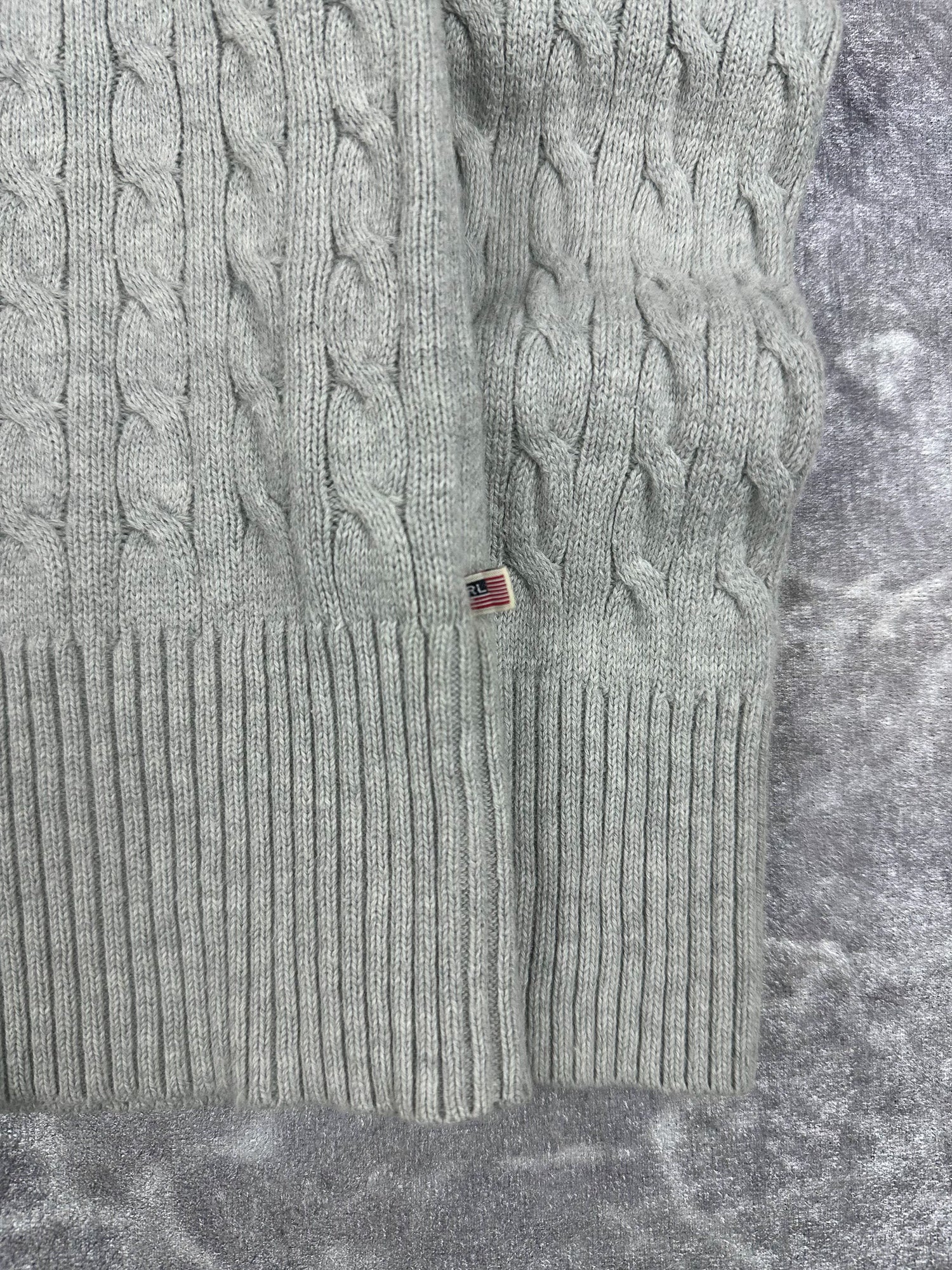 Vintage 90s Ralph Lauren Polo Jeans Company Cable Knit Quarter Zip Sweater (S)