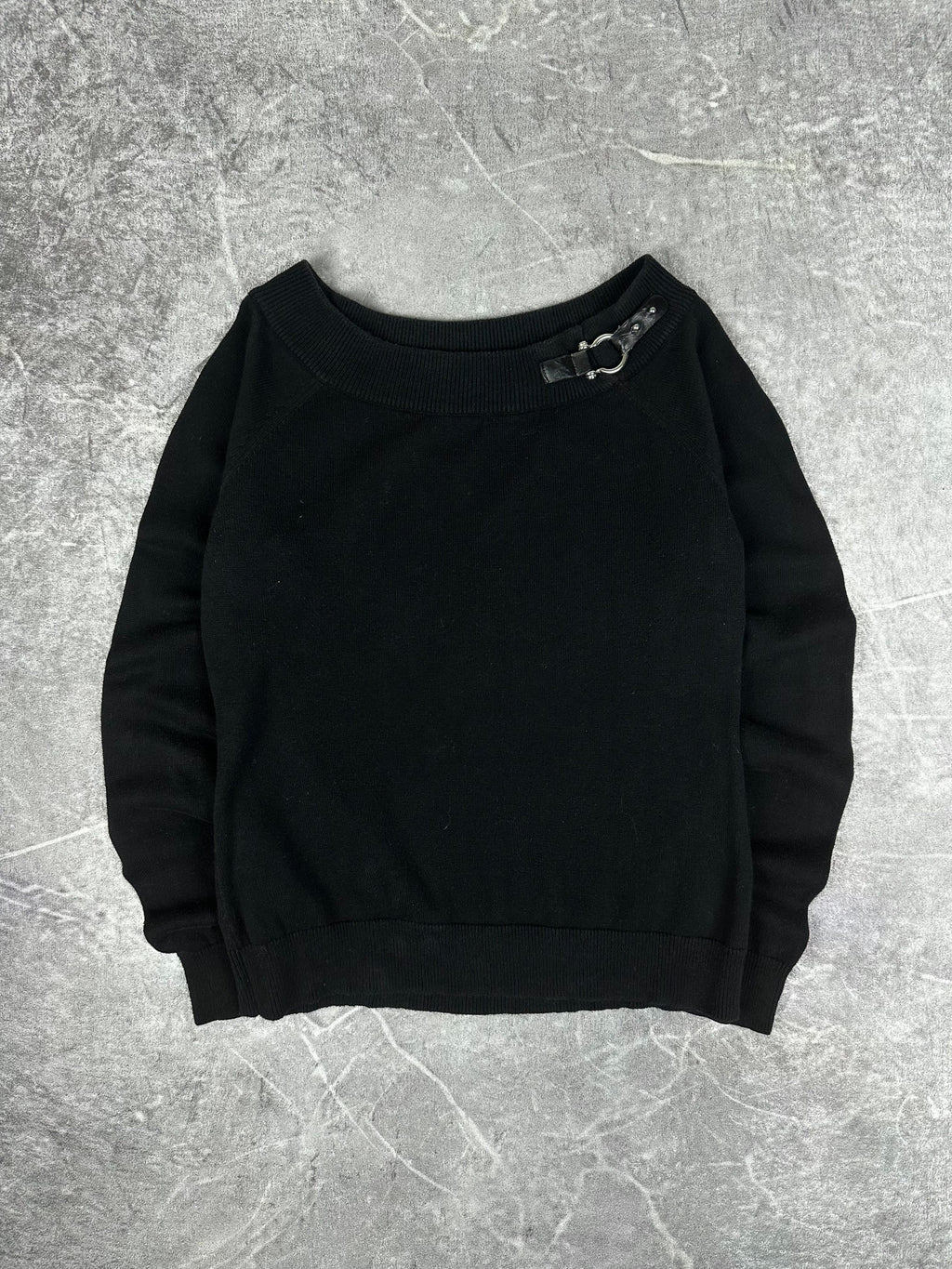 Vintage 00s Lauren Ralph Lauren Buckle Boat Neck Knit Sweater (S)