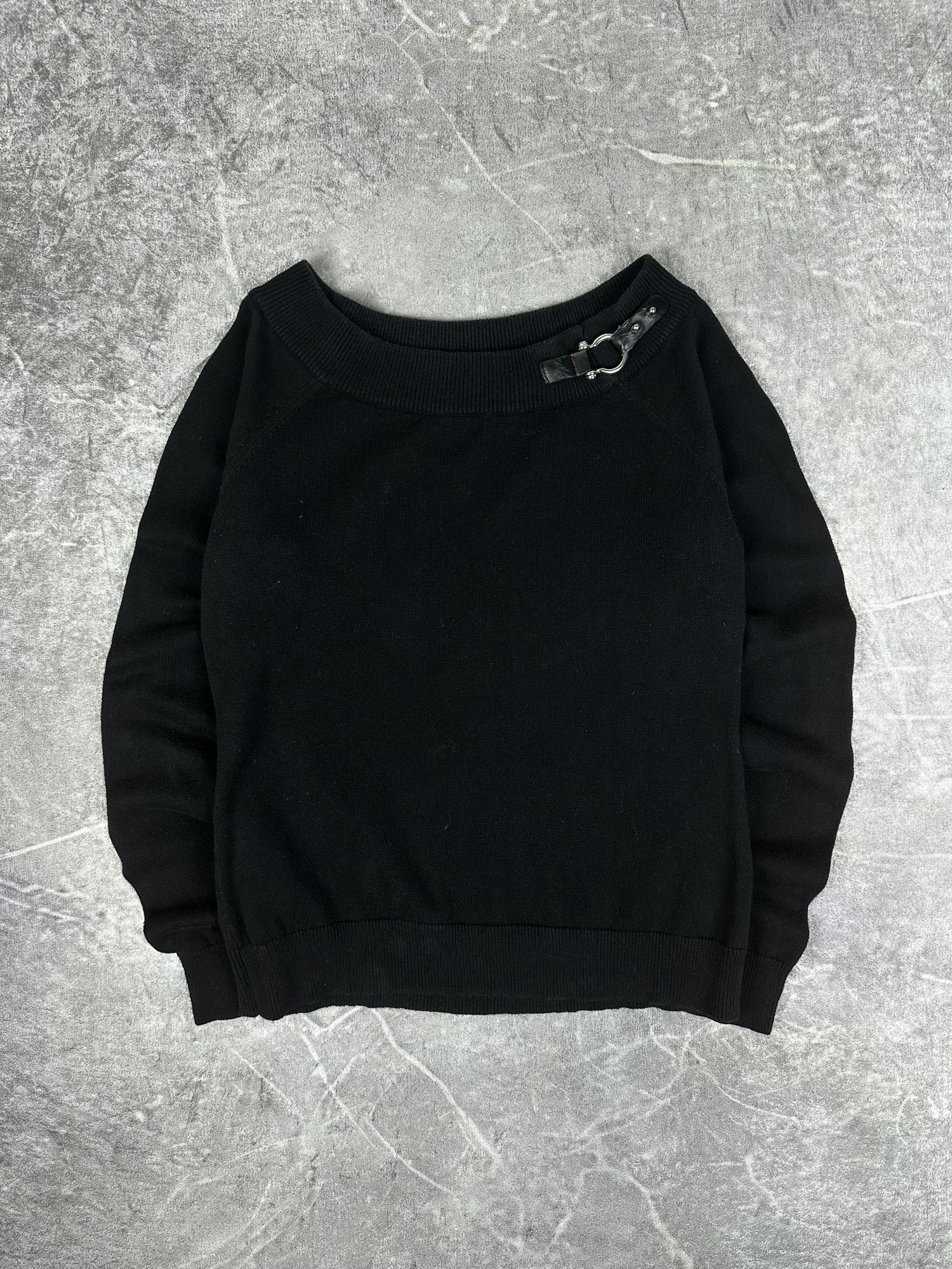Vintage 00s Lauren Ralph Lauren Buckle Boat Neck Knit Sweater (S)