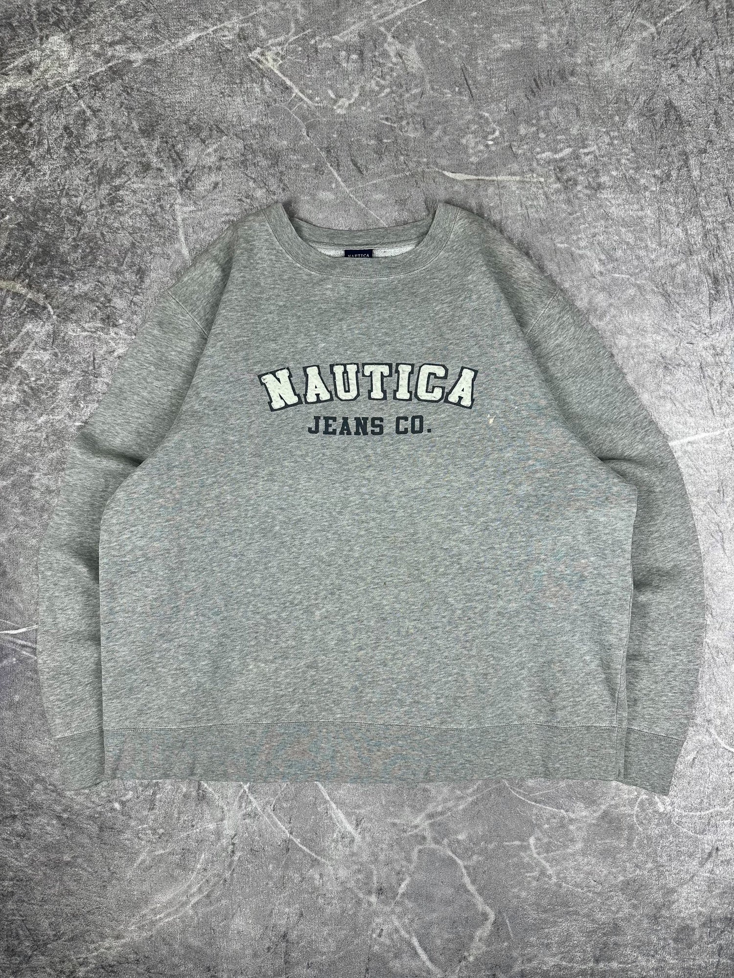 Vintage 90s Nautica Jeans Company Block Spellout Sweatshirt (L)