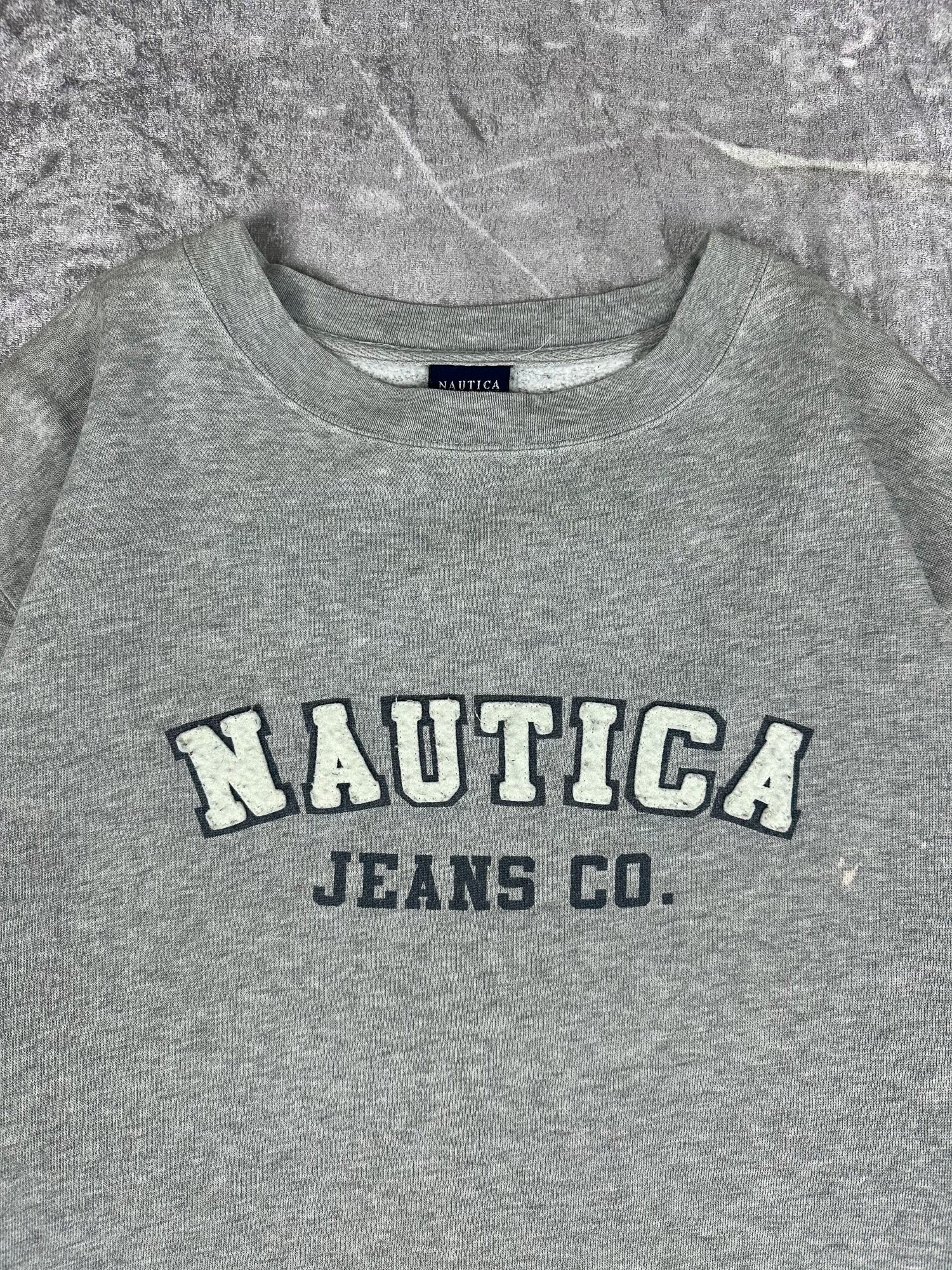 Vintage 90s Nautica Jeans Company Block Spellout Sweatshirt (L)