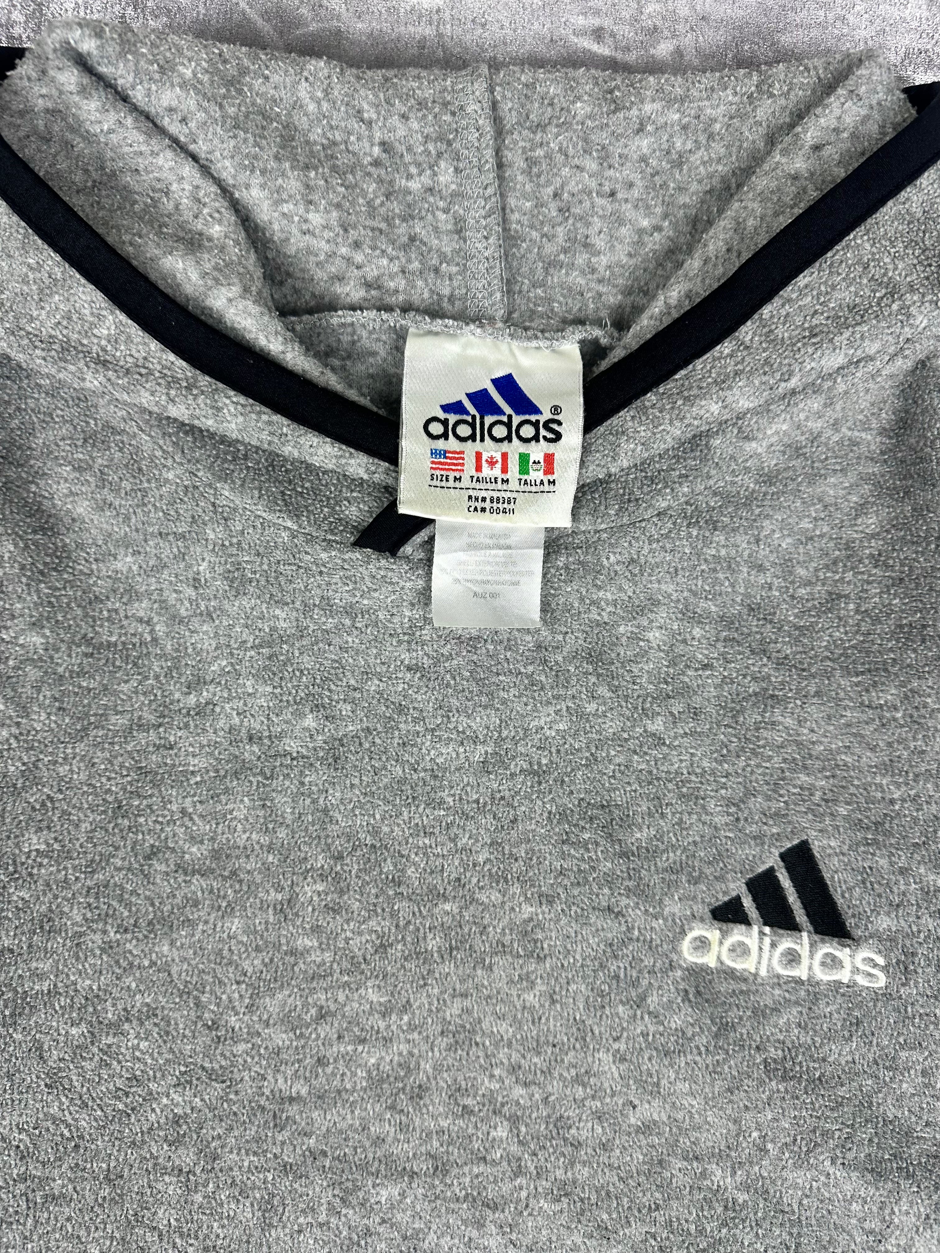 Vintage 90s Adidas Embroidered Logo Fleece Hooded Sweatshirt (XL)