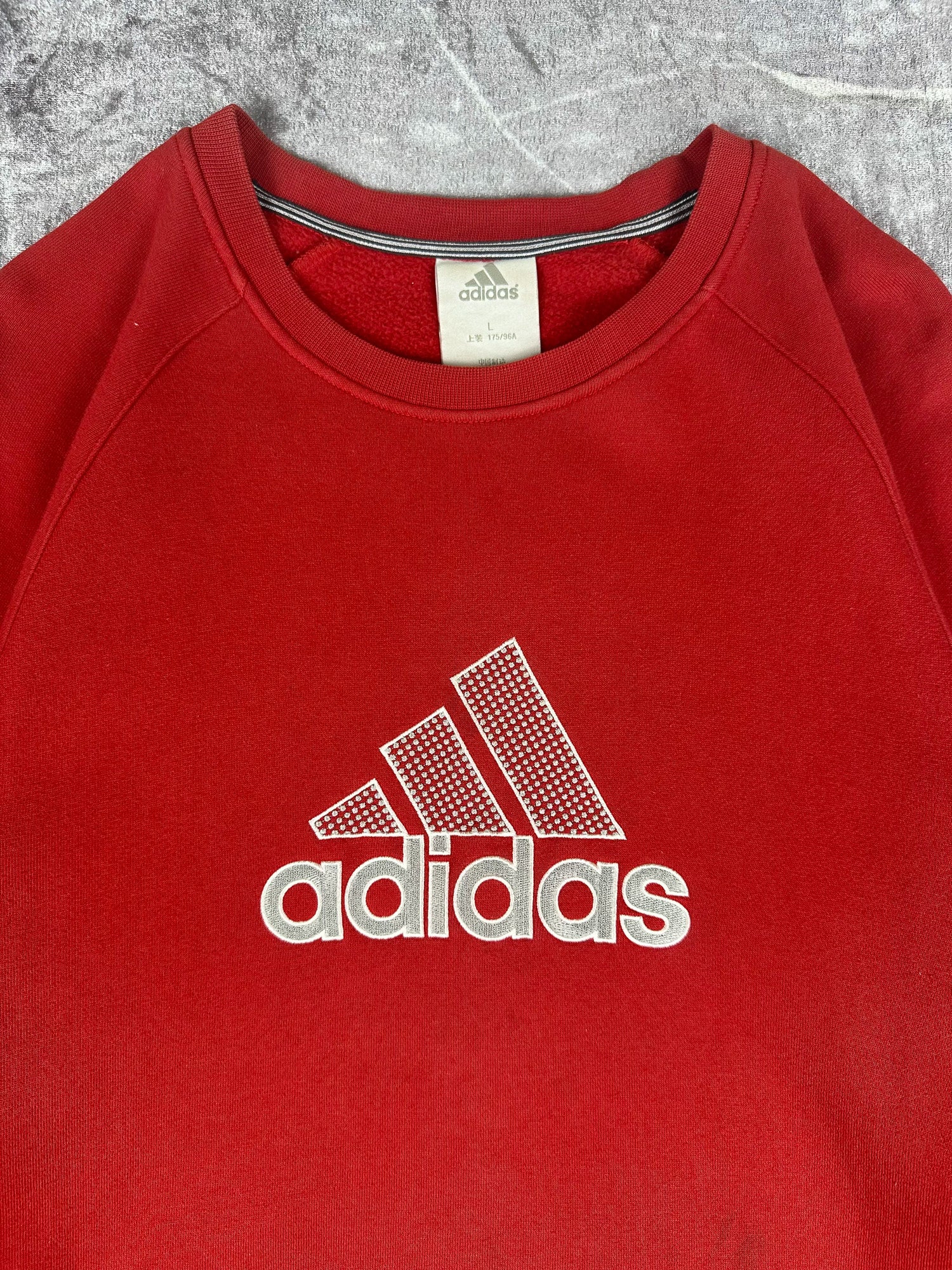 Vintage 00s Adidas Large Embroidered Logo Spellout Sweatshirt (L)