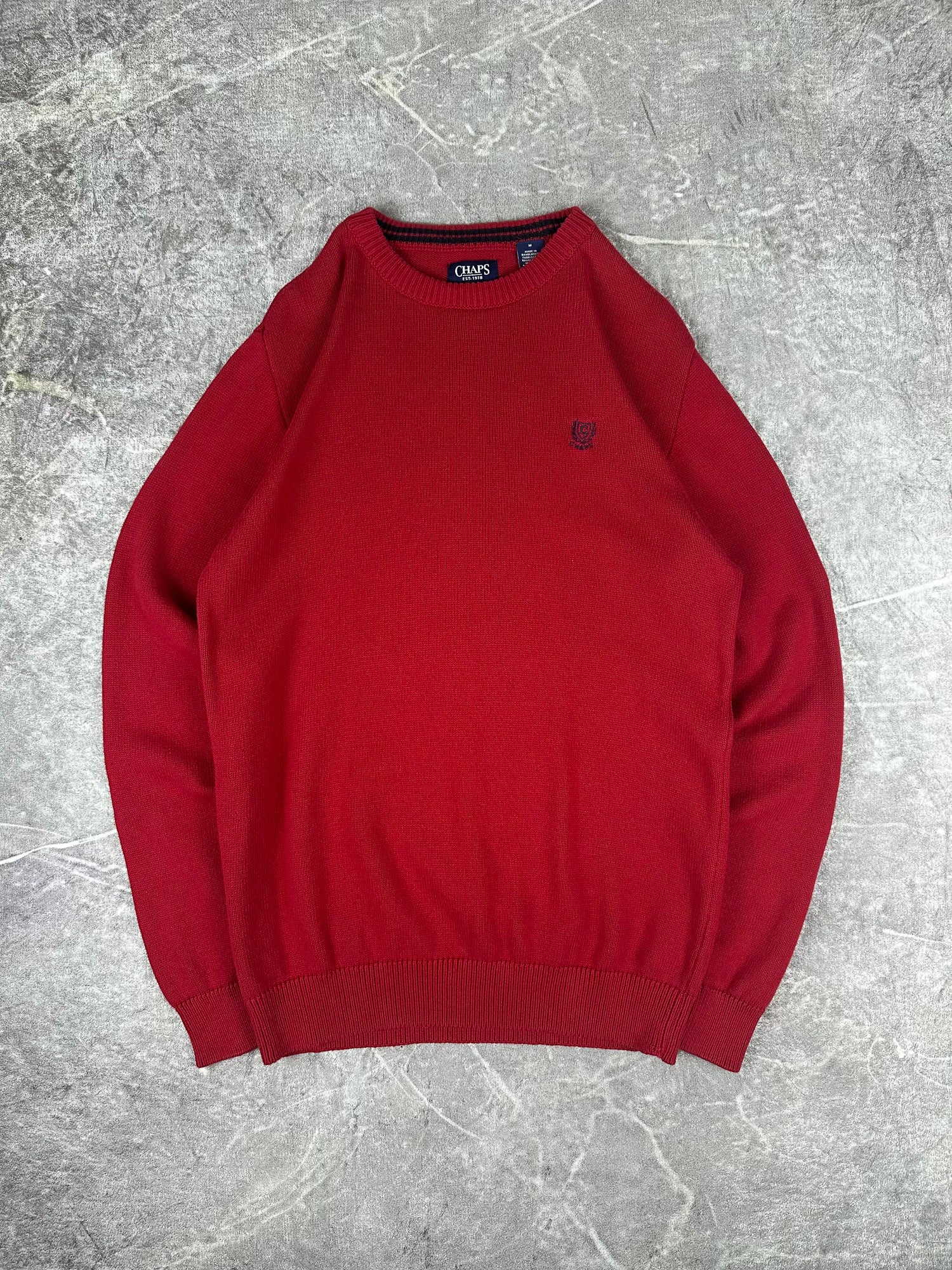 Vintage 00s Chaps Ralph Lauren Small Embroidered Crest Knit Sweater (M)