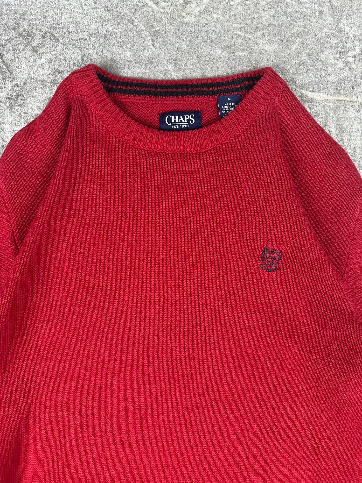 Vintage 00s Chaps Ralph Lauren Small Embroidered Crest Knit Sweater (M)