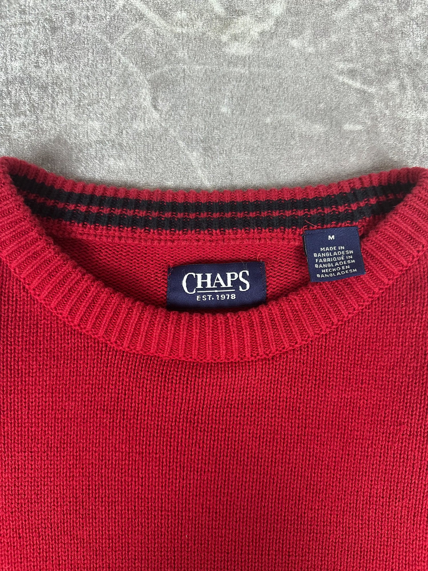 Vintage 00s Chaps Ralph Lauren Small Embroidered Crest Knit Sweater (M)