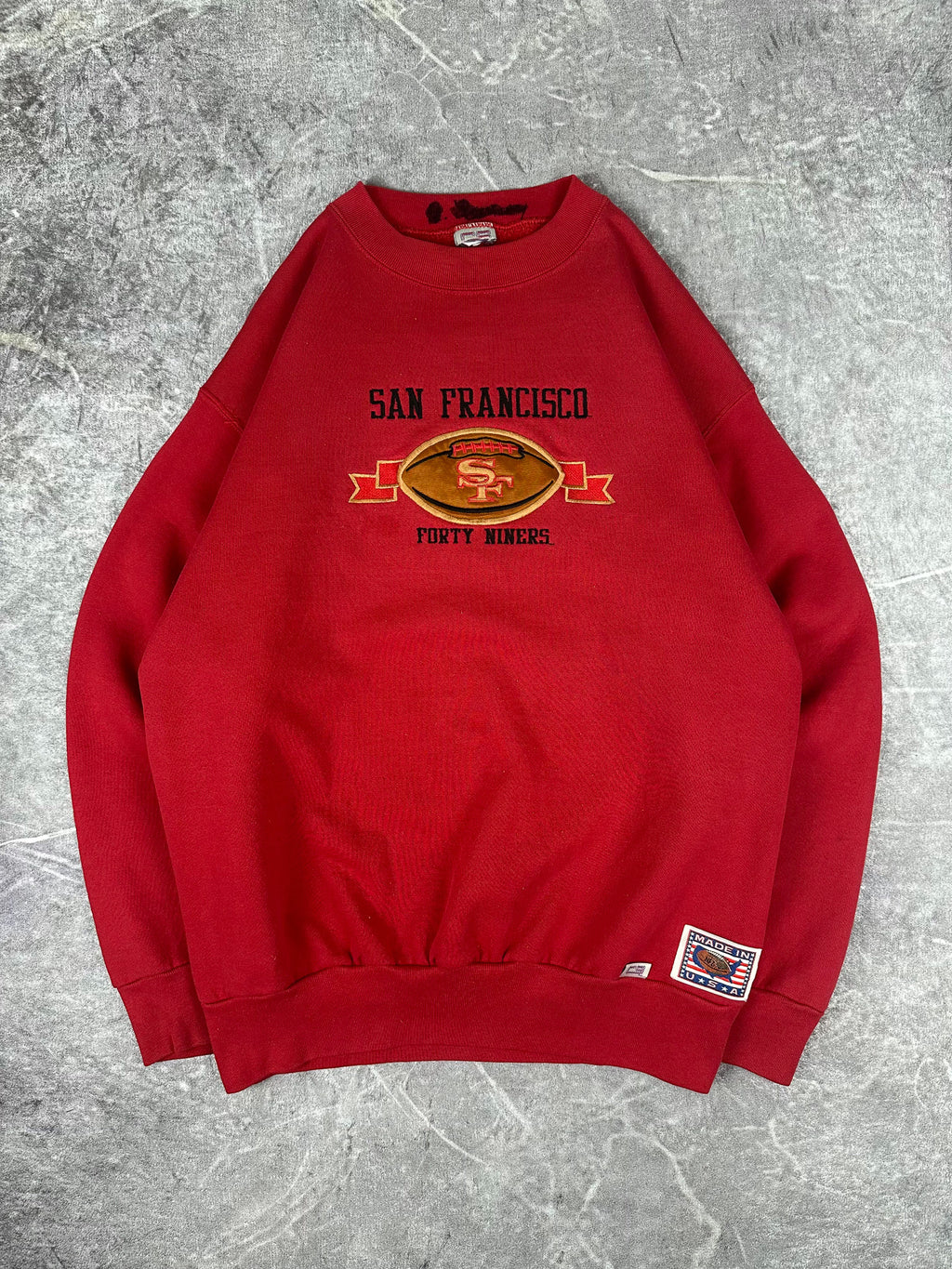 Vintage 90s Crable Sportswear San Francisco 49ers NFL Embroidered Sweatshirt (L)