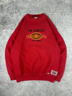 Vintage 90s Crable Sportswear San Francisco 49ers NFL Embroidered Sweatshirt (L)