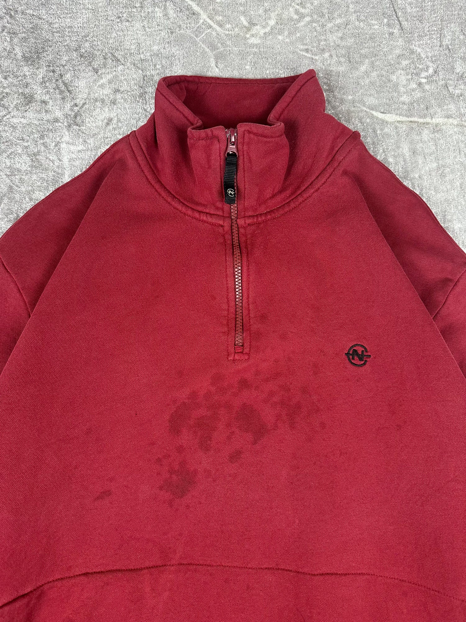 Vintage 90s Nautica Competition Embroidered Small Logo Quarter Zip Sweatshirt (XL)