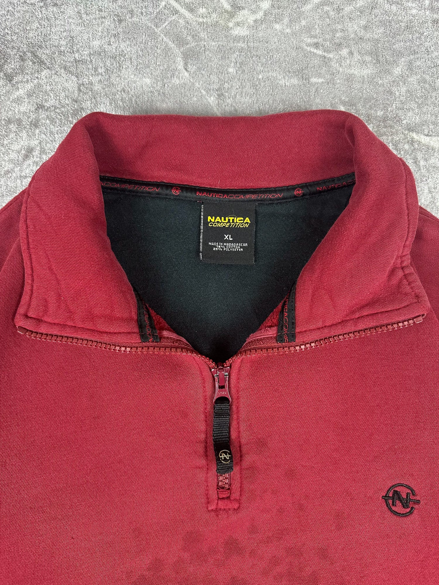 Vintage 90s Nautica Competition Embroidered Small Logo Quarter Zip Sweatshirt (XL)