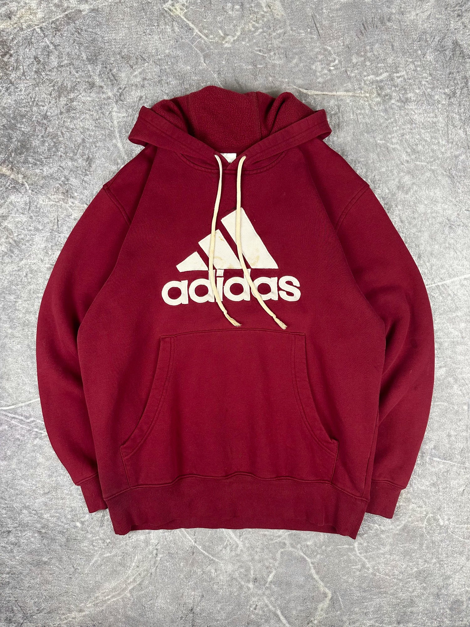 Vintage 00s 2005 Adidas Large Embroidered Logo Spellout Hooded Sweatshirt (M)