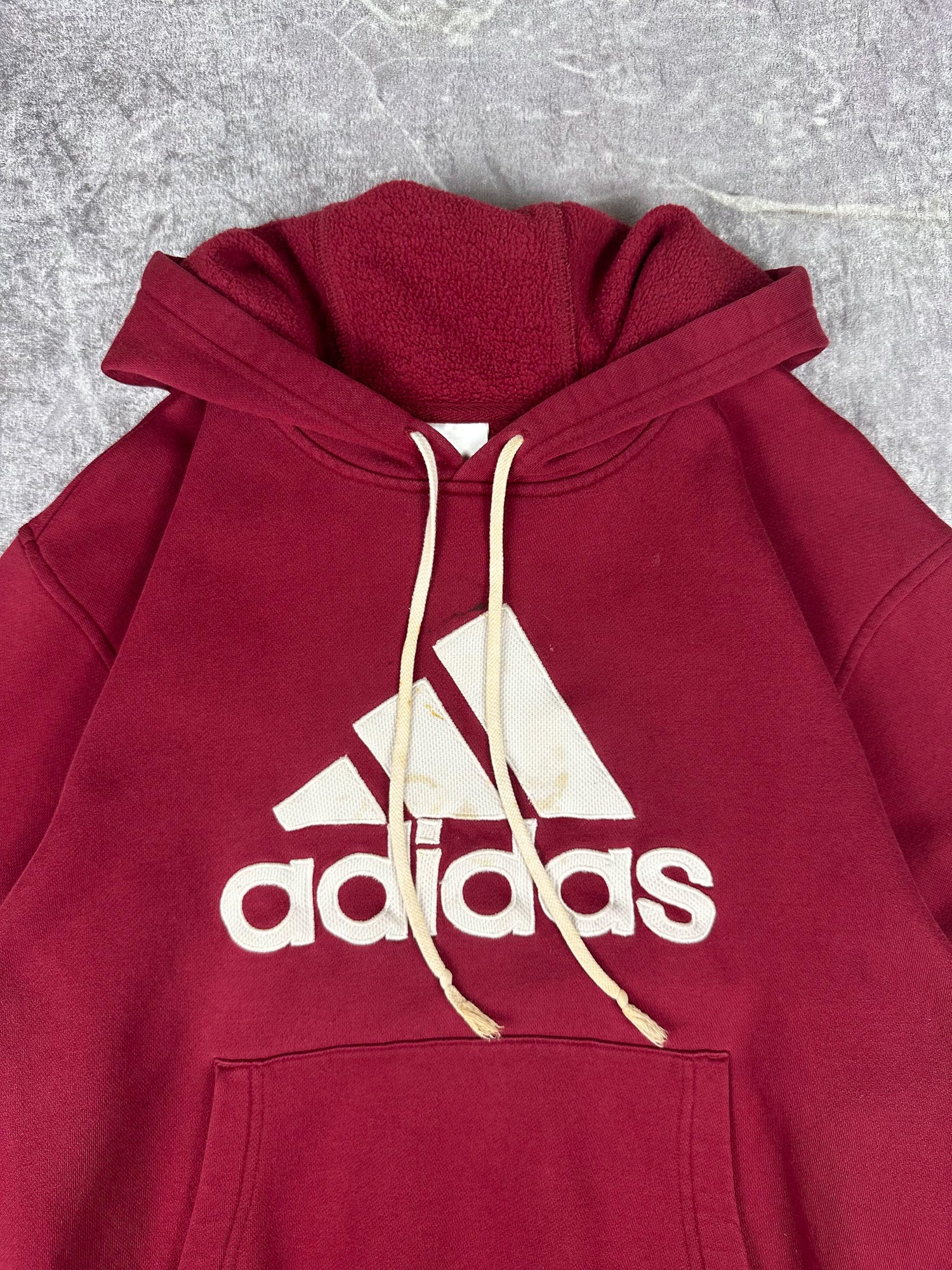 Vintage 00s 2005 Adidas Large Embroidered Logo Spellout Hooded Sweatshirt (M)