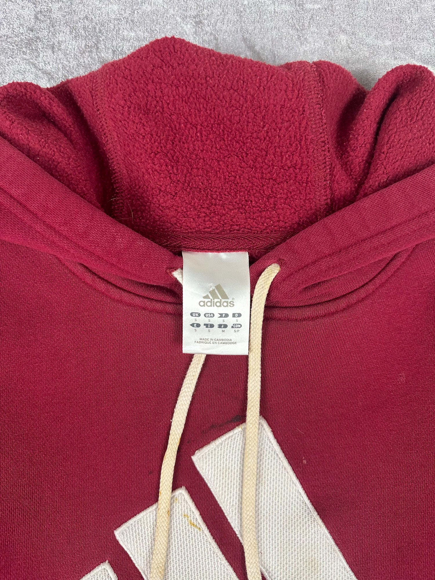 Vintage 00s 2005 Adidas Large Embroidered Logo Spellout Hooded Sweatshirt (M)