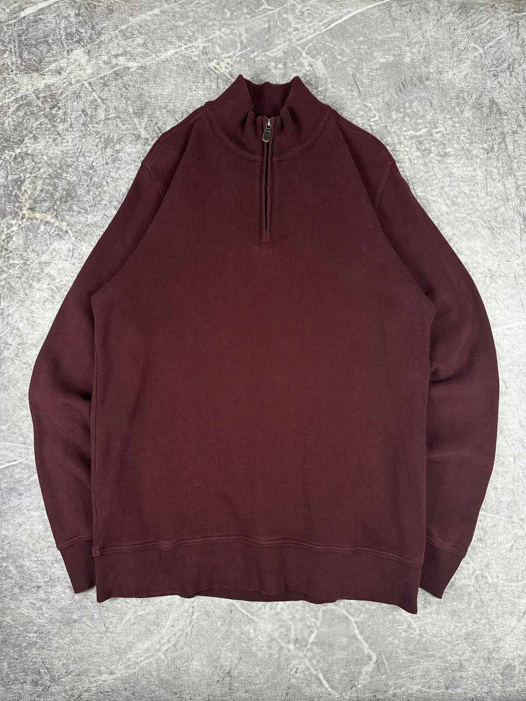 Preloved 2010s Eddie Bauer Quarter Zip Heavy Knit Sweater (XL)