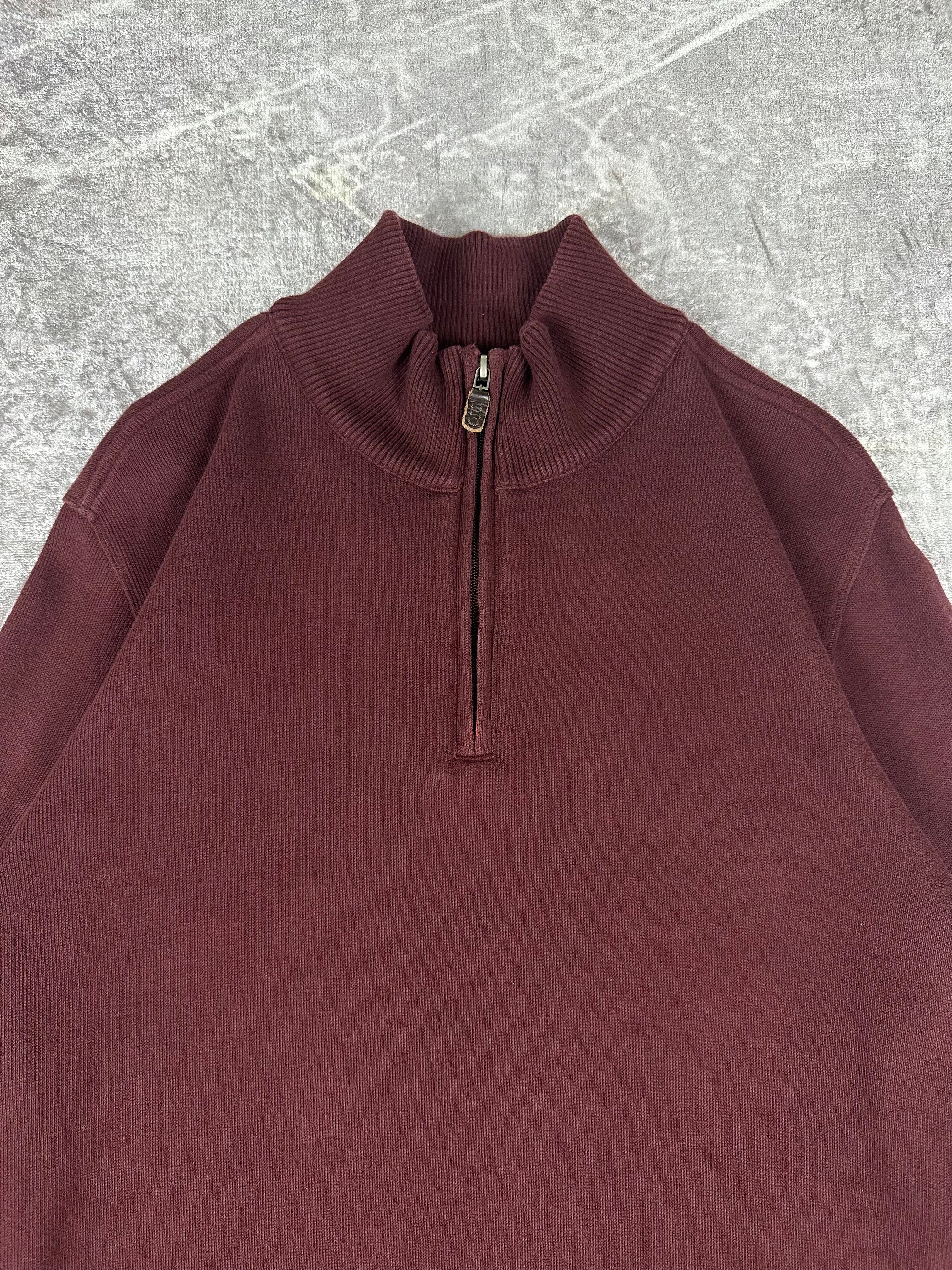 Preloved 2010s Eddie Bauer Quarter Zip Heavy Knit Sweater (XL)