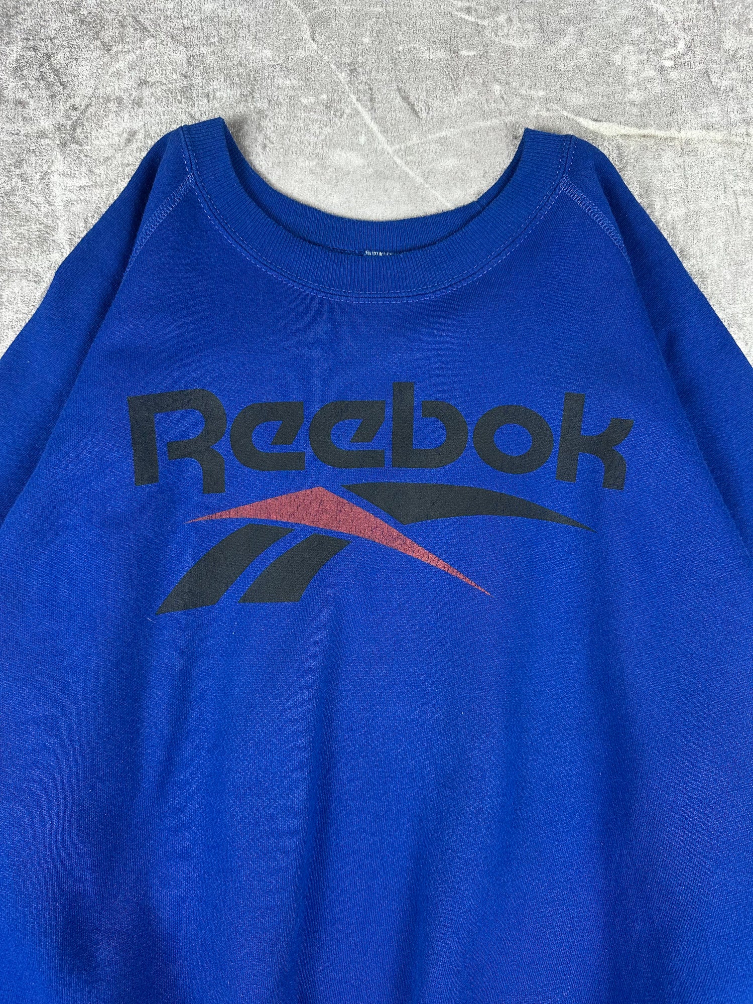 Vintage 90s Reebok Large Spellout Logo Graphic Bootleg Sweatshirt (L)