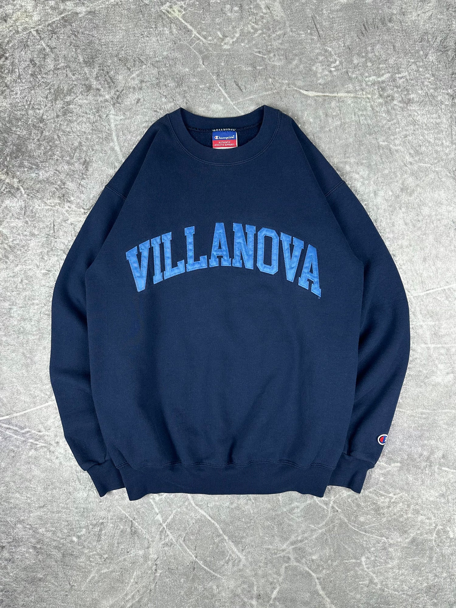 Vintage 90s Champion Villanova University VU College Block Spellout Embroidered Sweatshirt (S)