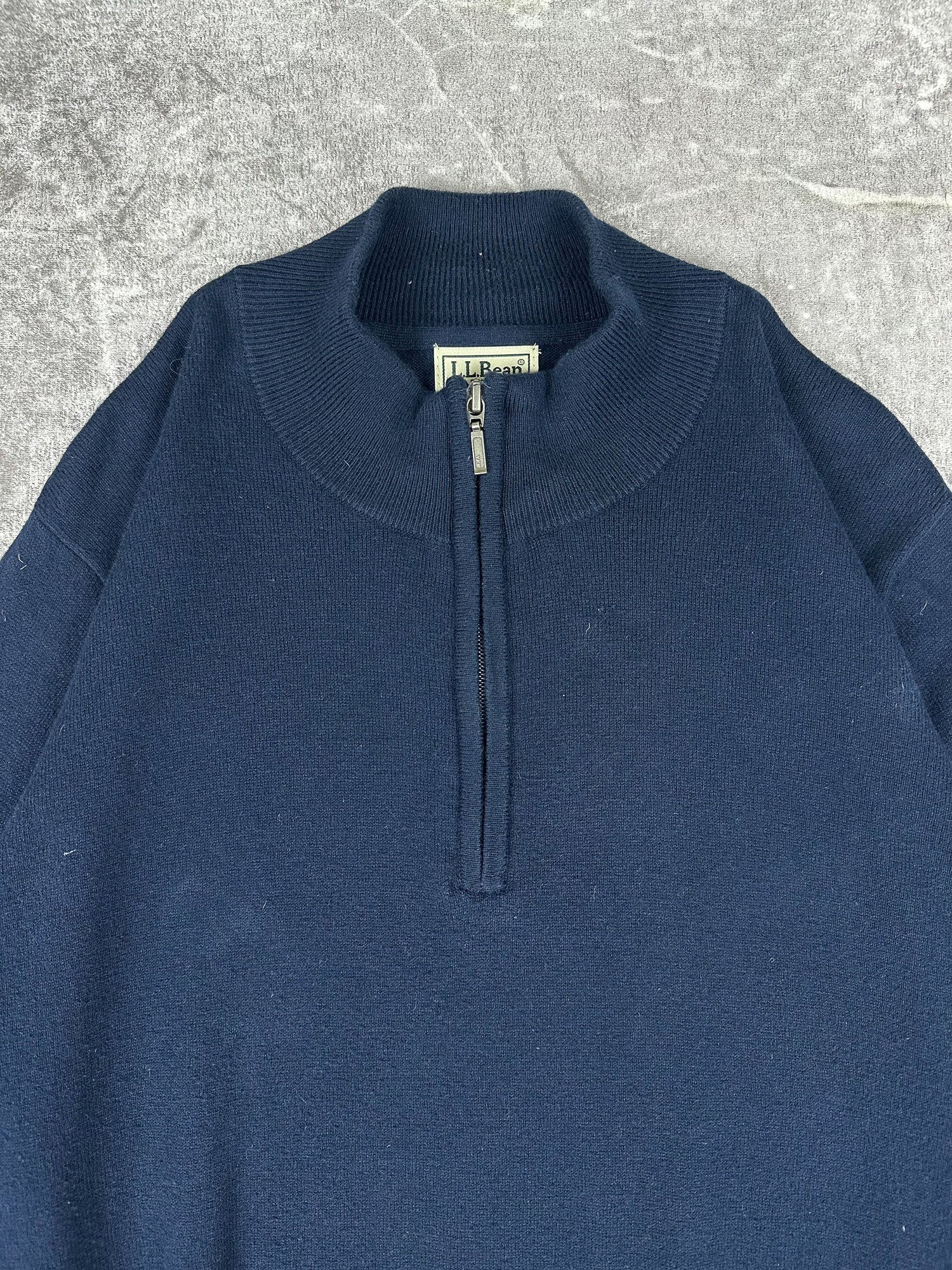 Preloved 2010s L.L. Bean Quarter Zip Knit Sweater (XL)