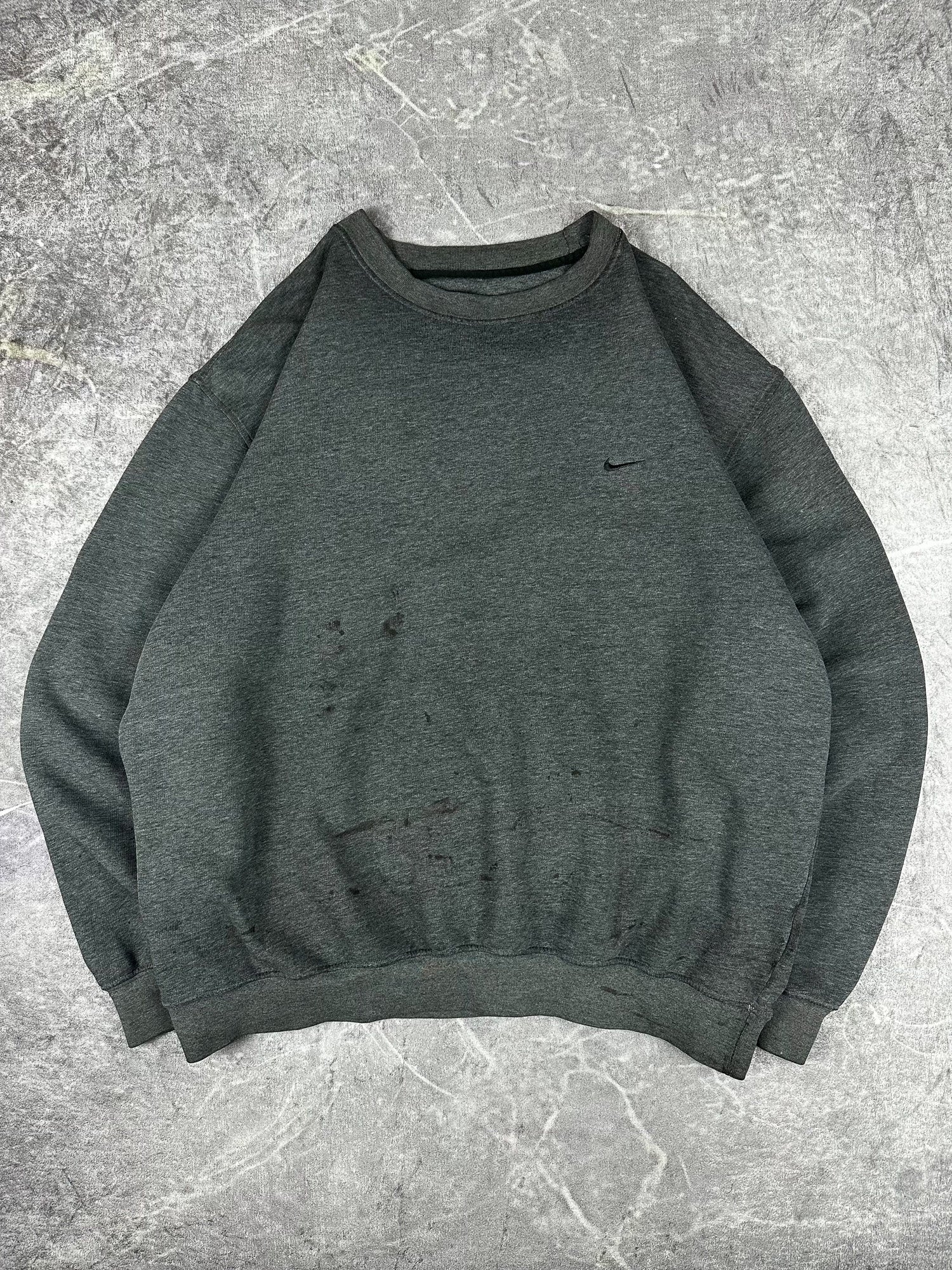 Vintage 00s Nike Embroidered Mini Swoosh Crewneck Sweatshirt (2XL)