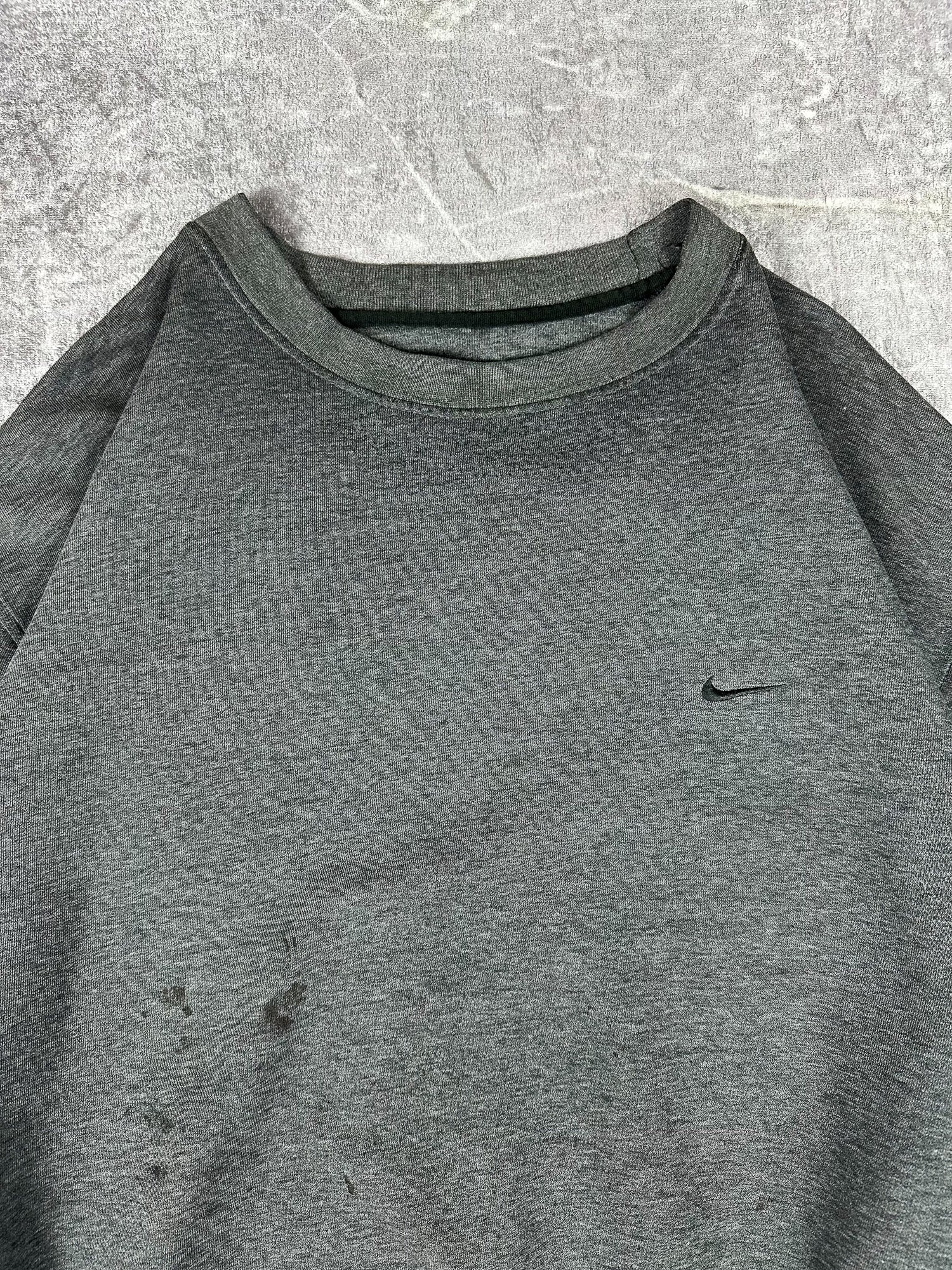 Vintage 00s Nike Embroidered Mini Swoosh Crewneck Sweatshirt (2XL)
