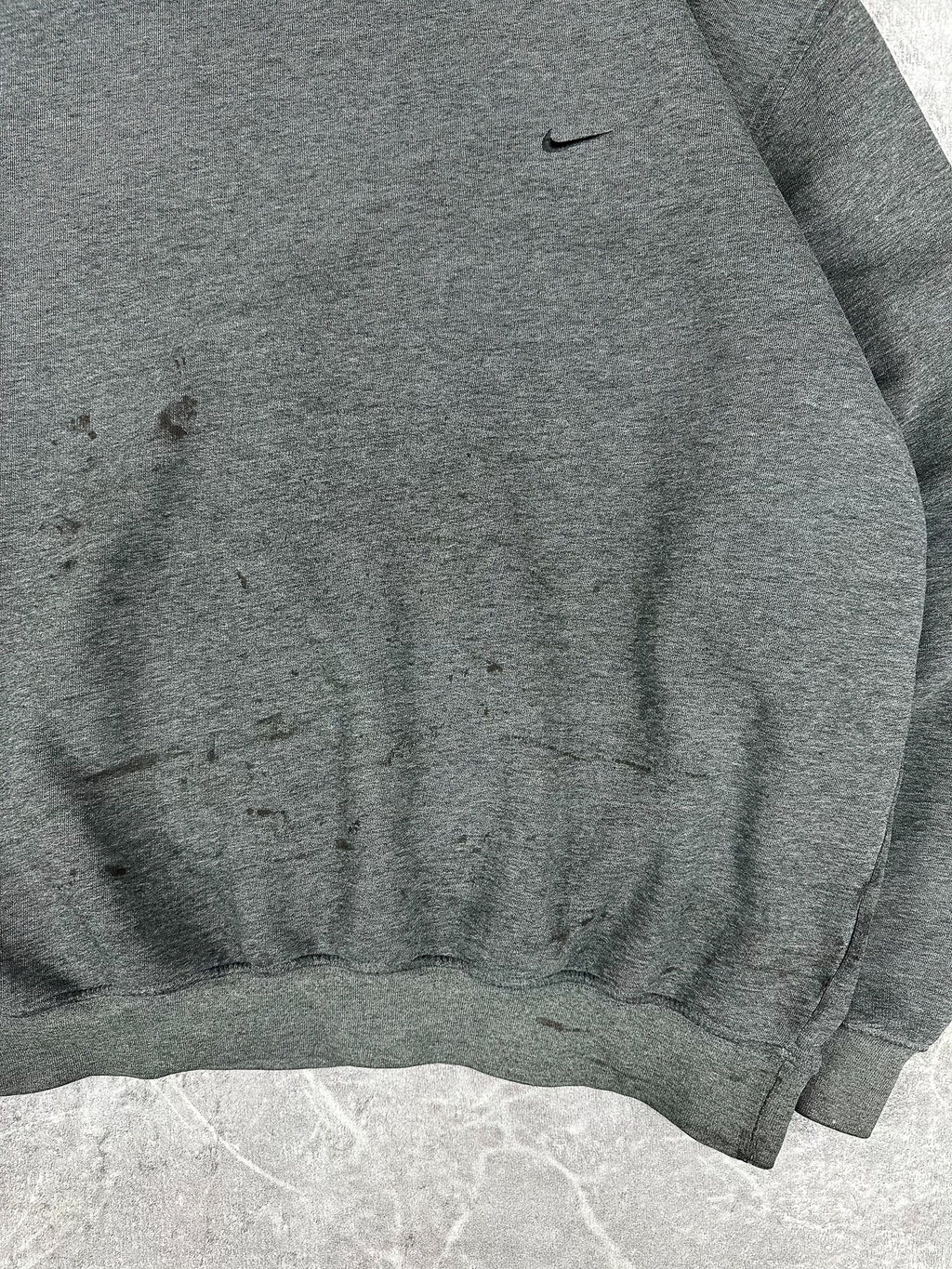 Vintage 00s Nike Embroidered Mini Swoosh Crewneck Sweatshirt (2XL)