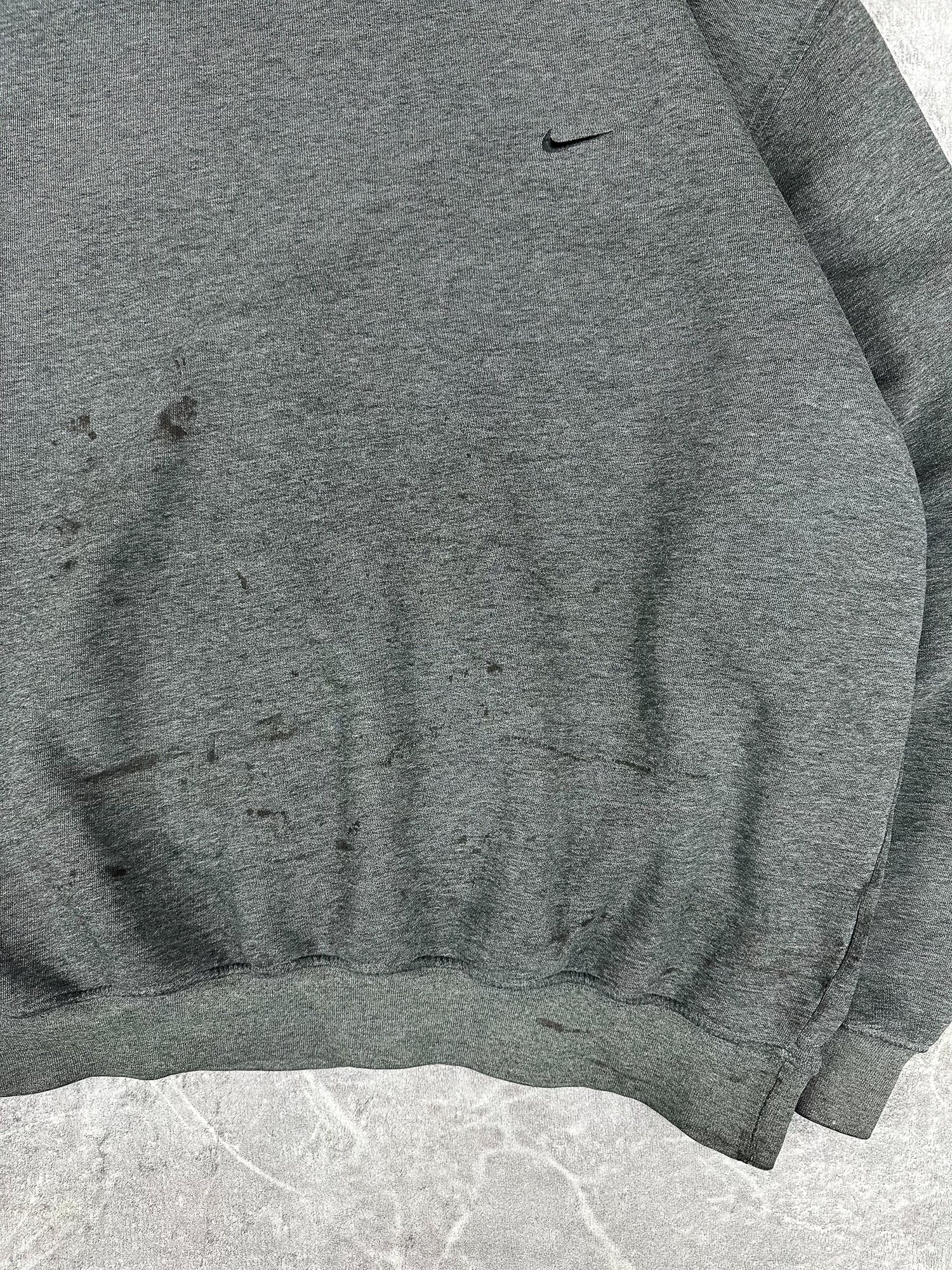 Vintage 00s Nike Embroidered Mini Swoosh Crewneck Sweatshirt (2XL)