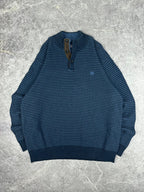 Vintage 00s Chaps Ralph Lauren Small Embroidered Crest Quarter Button Sweater (XL)