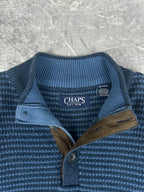 Vintage 00s Chaps Ralph Lauren Small Embroidered Crest Quarter Button Sweater (XL)