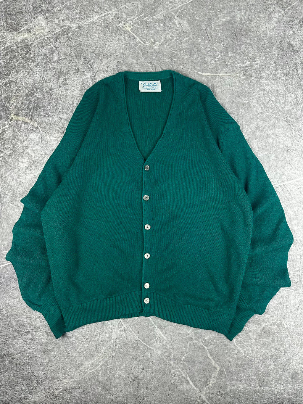 Vintage 70s Arnold Palmer The Signature Collection U.S.A. Union Made Knit Cardigan Sweater (XL)