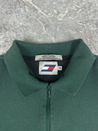 Vintage 90s Tommy Hilfiger Athletics Embroidered Logo Spellout Quarter Zip Polo Shirt (M)