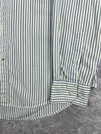 Preloved 2010s Tommy Hilfiger Small Flag Vertical Stripe Long Sleeve Button Up Shirt (L)