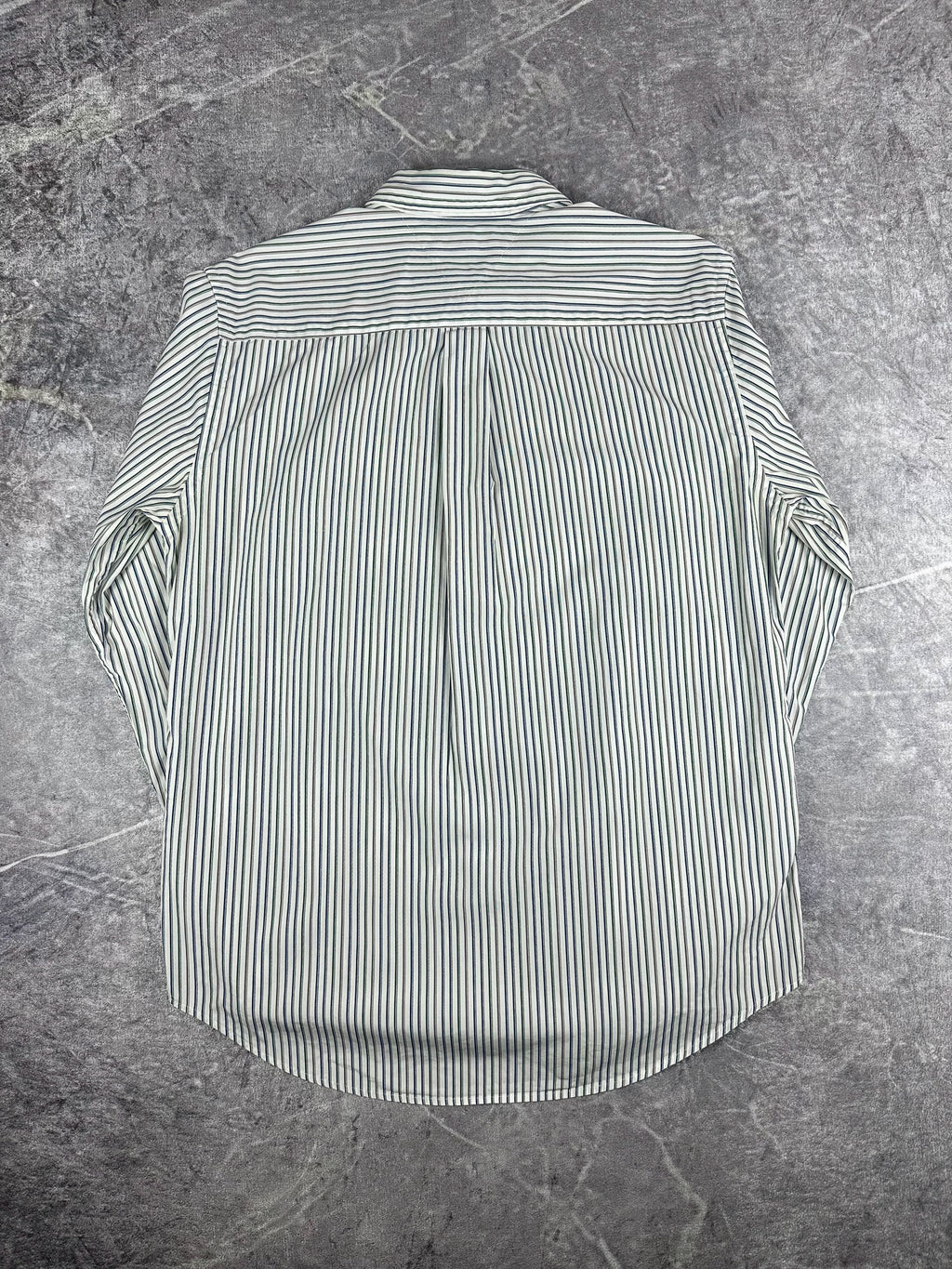 Preloved 2010s Tommy Hilfiger Small Flag Vertical Stripe Long Sleeve Button Up Shirt (L)