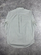 Preloved 2010s Tommy Hilfiger Small Flag Vertical Stripe Long Sleeve Button Up Shirt (L)