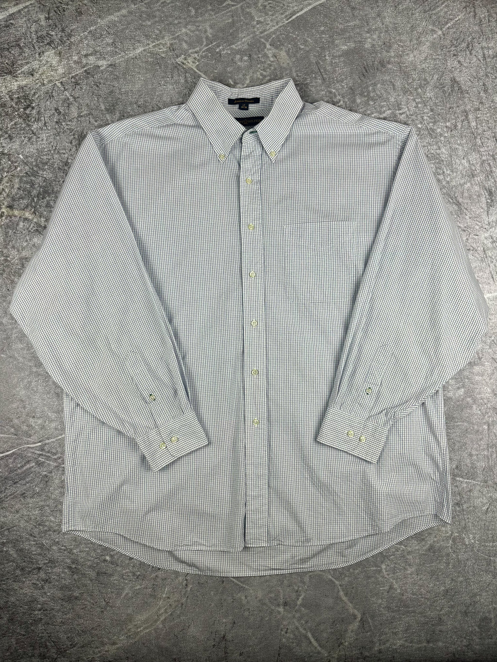 Vintage 00s 2001 Tommy Hilfiger Check Pinstripe Long Sleeve Button Up Shirt (XL)