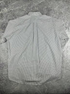 Vintage 00s 2003 Tommy Hilfiger Embroidered Flag Check Pinstripe Long Sleeve Button Up Shirt (XL)