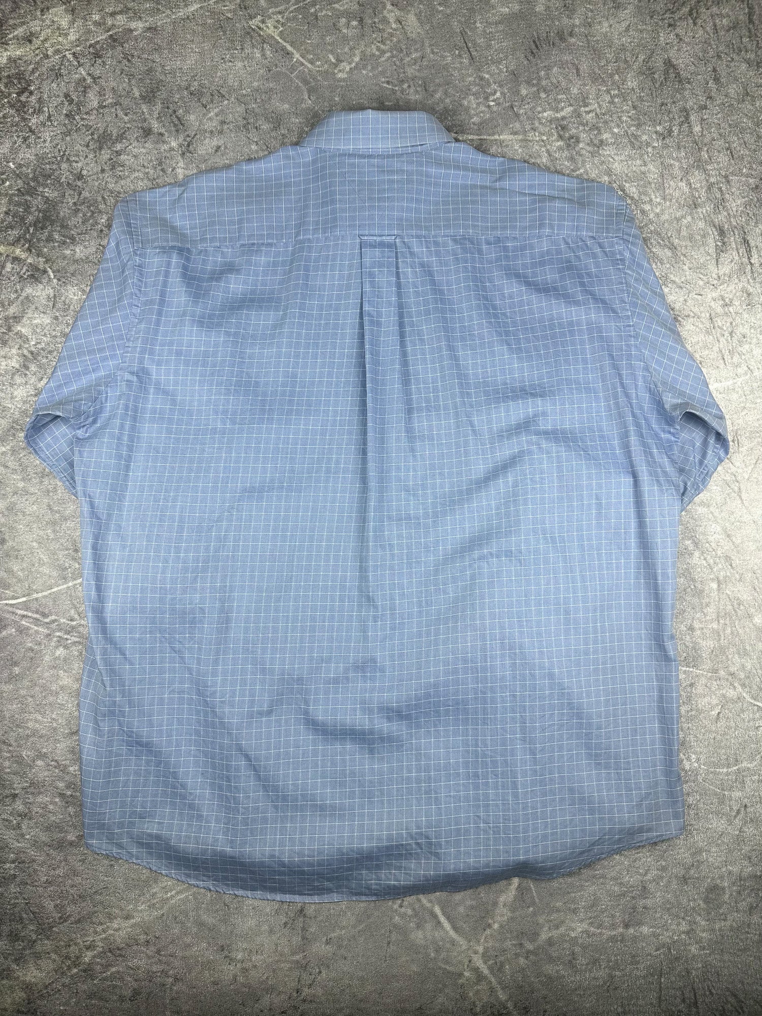 Vintage 00s 2001 Tommy Hilfiger Embroidered Flag Check Pinstripe Long Sleeve Button Up Shirt (XL)