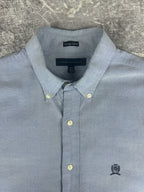 Preloved 00s Tommy Hilfiger Embroidered Crest Long Sleeve Button Up Shirt (M)