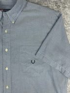 Vintage 90s Chaps Ralph Lauren Embroidered Crest Short Sleeve Button Up Shirt (XL)