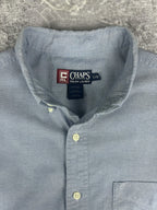 Vintage 90s Chaps Ralph Lauren Embroidered Crest Short Sleeve Button Up Shirt (XL)